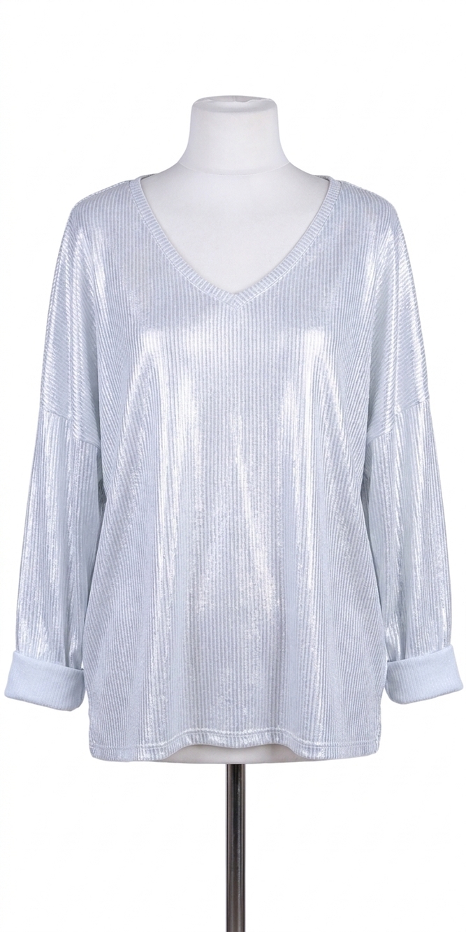 NEW GIGI MODA luminare v-neck top in white